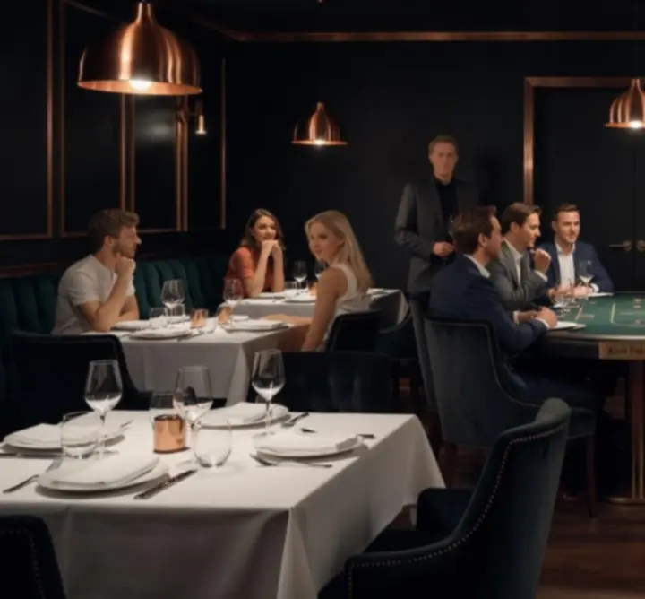 Stylowa sala restauracyjna z przygotowanymi stolikami na wieczór w W Polsce Events.